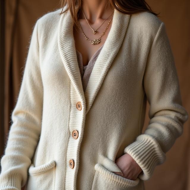 Cardigan artesanal sustentável